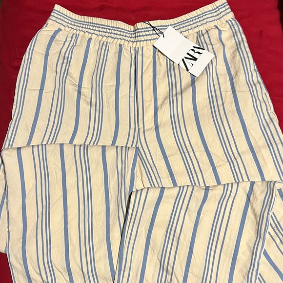 Zara high waited stripped flowy pants - Picture 5 of 5